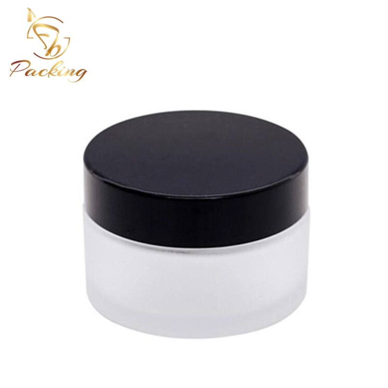 20% off 5g 10g 15g 20g 25g 30g 50g 60g 100g Frosted Glass Jar with Various Black Gold Silver Caps for Cosmetic Cream Face Cream Eye Cream etc