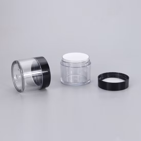 SRS Cosmetic Packaging Eco Friendly 3g 5g 10g 15g 30g 50g 80g 100g 150g Gold Airless Clear AS PETG PET Food Grade Skincare Facemask Cream Nail Hair Plastic Jar
