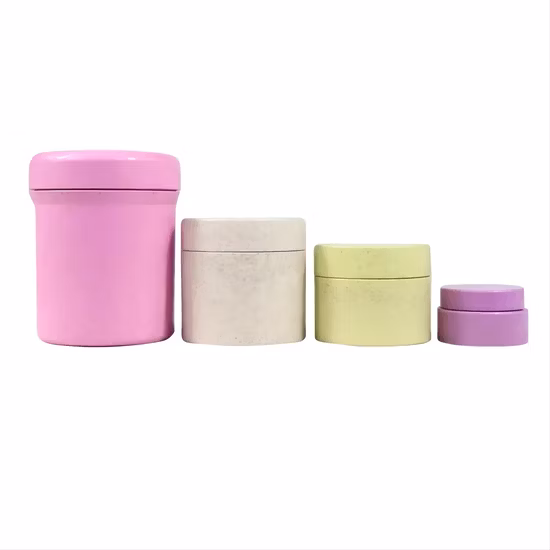 Biodegradable Multi Color Wheat Cosmetic Containers Recyclable Wheat Straw Cream Jar with Screw Cap